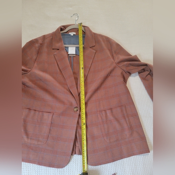 J. Jill Checkered Blazer in Rust and Blue - Picture 7 of 9